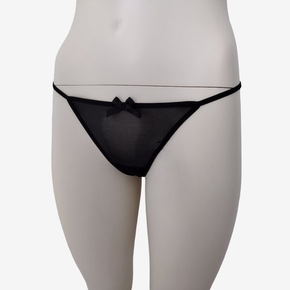 Adore Me Black Sheer Mesh Nylon G String Thong Panty Size S - Picture 4 of 13